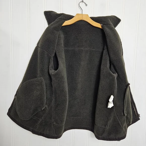 ZARA Black Faux Suede Aviator Jacket Shearling Lined Zip Coat Mens L - Picture 12 of 14